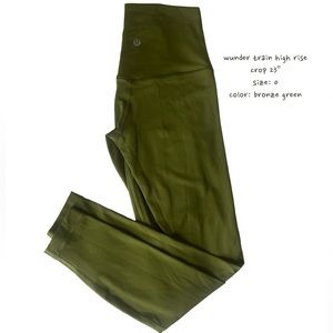 selling size 0, bronze green lulu lemon leggings.